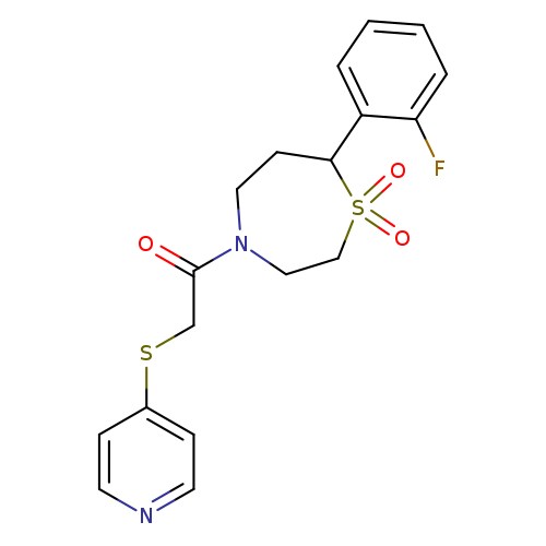7-(2-fluorophenyl)-4-[2-(pyridin-4-ylsulfanyl)acetyl]-1lambda6,4-thiazepane-1,1-dione