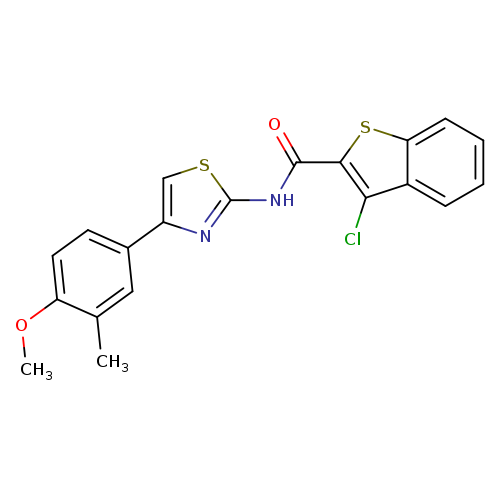 3-chloro-N-[4-(4-methoxy-3-methylphenyl)-1,3-thiazol-2-yl]-1-benzothiophene-2-carboxamide