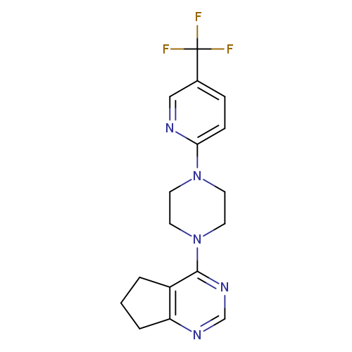 1-{5H,6H,7H-cyclopenta[d]pyrimidin-4-yl}-4-[5-(trifluoromethyl)pyridin-2-yl]piperazine
