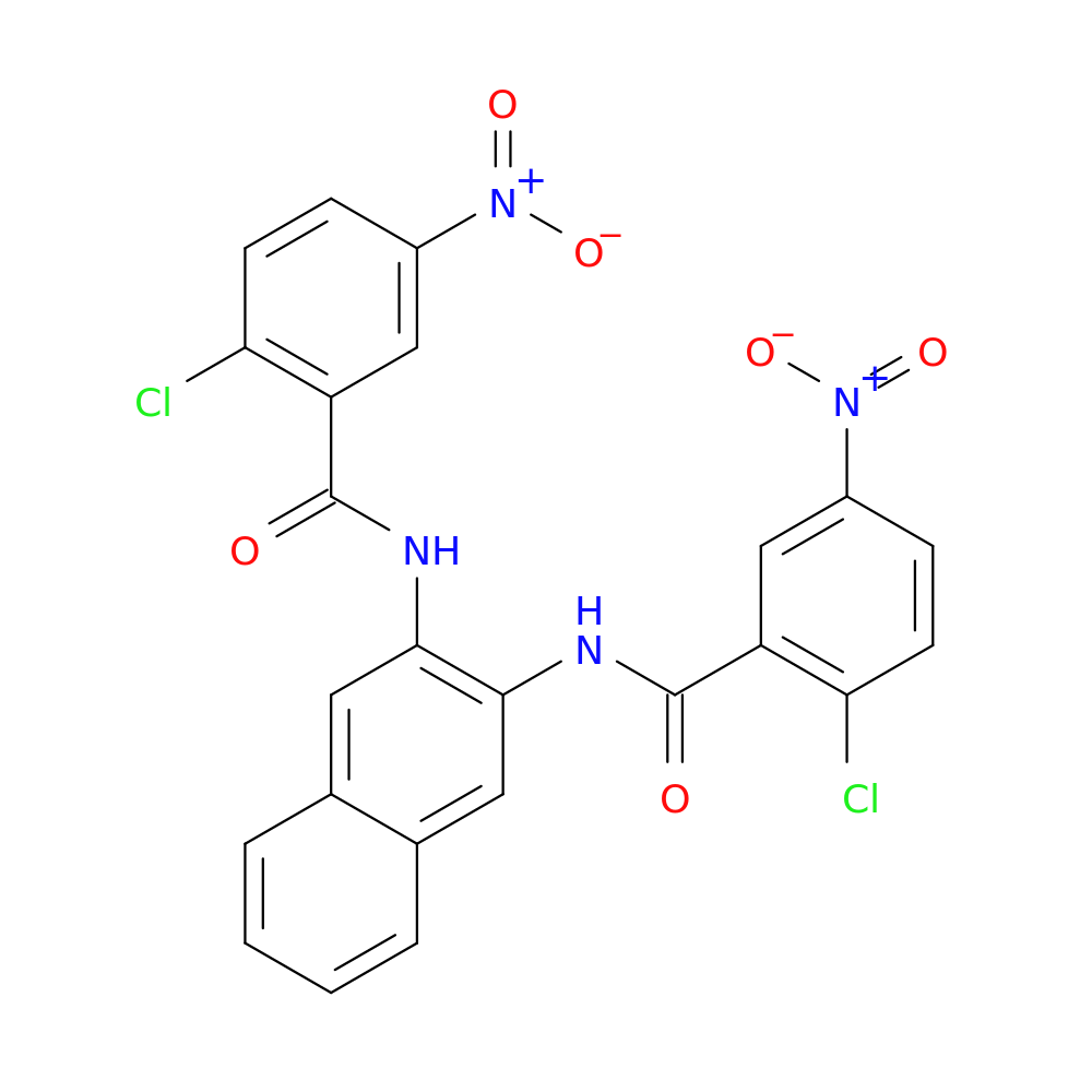 2-chloro-N-[3-(2-chloro-5-nitrobenzamido)naphthalen-2-yl]-5-nitrobenzamide