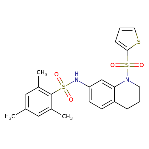 2,4,6-trimethyl-N-[1-(thiophene-2-sulfonyl)-1,2,3,4-tetrahydroquinolin-7-yl]benzene-1-sulfonamide