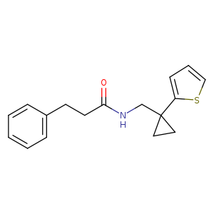 3-phenyl-N-{[1-(thiophen-2-yl)cyclopropyl]methyl}propanamide