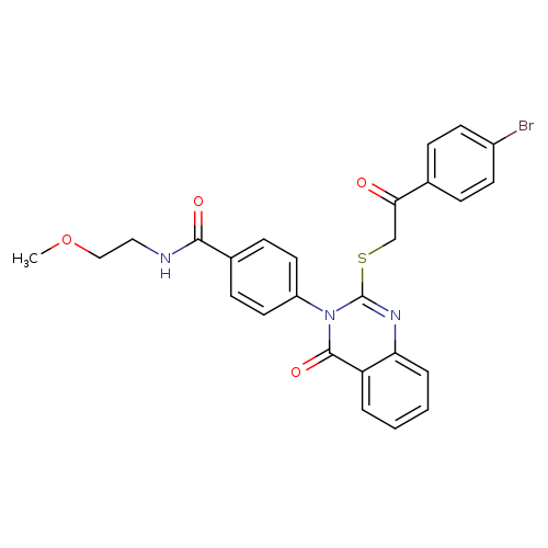 4-(2-{[2-(4-bromophenyl)-2-oxoethyl]sulfanyl}-4-oxo-3,4-dihydroquinazolin-3-yl)-N-(2-methoxyethyl)benzamide
