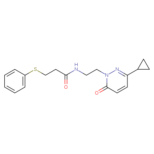 N-[2-(3-cyclopropyl-6-oxo-1,6-dihydropyridazin-1-yl)ethyl]-3-(phenylsulfanyl)propanamide