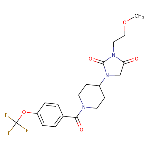 3-(2-methoxyethyl)-1-{1-[4-(trifluoromethoxy)benzoyl]piperidin-4-yl}imidazolidine-2,4-dione