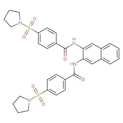 4-(pyrrolidine-1-sulfonyl)-N-{3-[4-(pyrrolidine-1-sulfonyl)benzamido]naphthalen-2-yl}benzamide