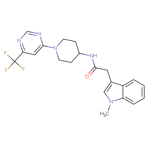 2-(1-methyl-1H-indol-3-yl)-N-{1-[6-(trifluoromethyl)pyrimidin-4-yl]piperidin-4-yl}acetamide