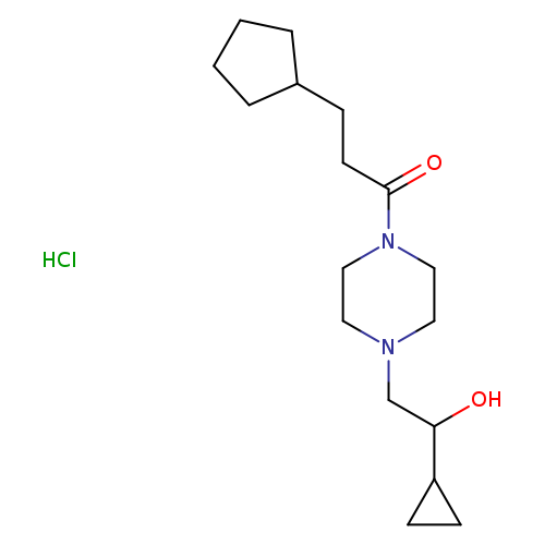 3-cyclopentyl-1-[4-(2-cyclopropyl-2-hydroxyethyl)piperazin-1-yl]propan-1-one hydrochloride