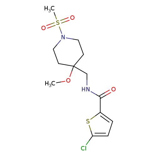 5-chloro-N-[(1-methanesulfonyl-4-methoxypiperidin-4-yl)methyl]thiophene-2-carboxamide