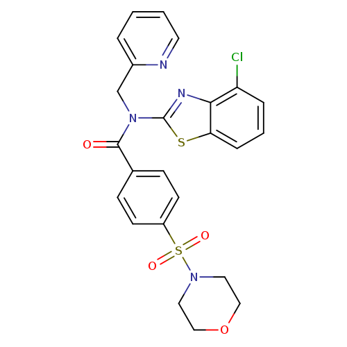 N-(4-chloro-1,3-benzothiazol-2-yl)-4-(morpholine-4-sulfonyl)-N-[(pyridin-2-yl)methyl]benzamide