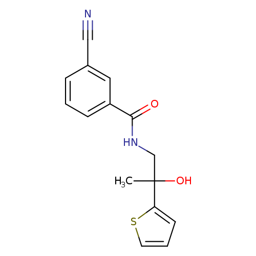 3-cyano-N-[2-hydroxy-2-(thiophen-2-yl)propyl]benzamide