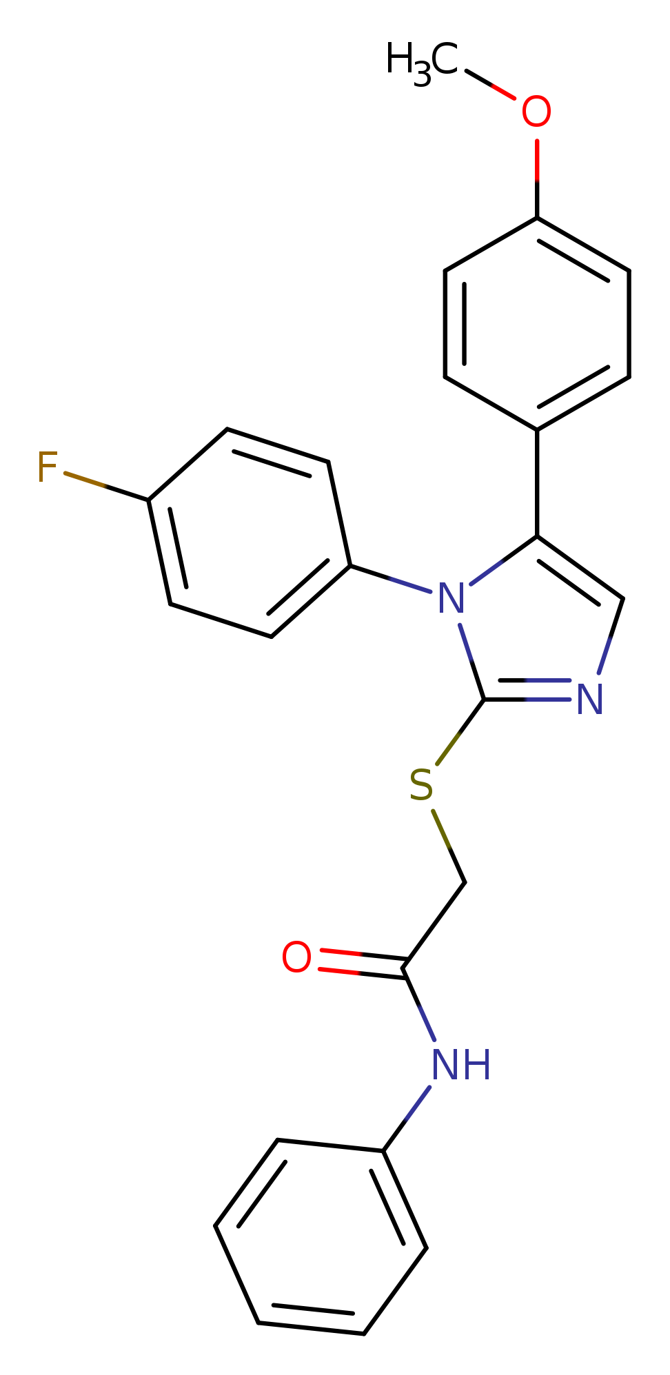 2-{[1-(4-fluorophenyl)-5-(4-methoxyphenyl)-1H-imidazol-2-yl]sulfanyl}-N-phenylacetamide