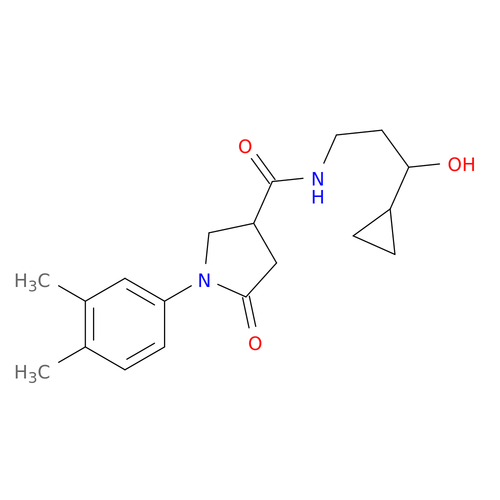 N-(3-cyclopropyl-3-hydroxypropyl)-1-(3,4-dimethylphenyl)-5-oxopyrrolidine-3-carboxamide