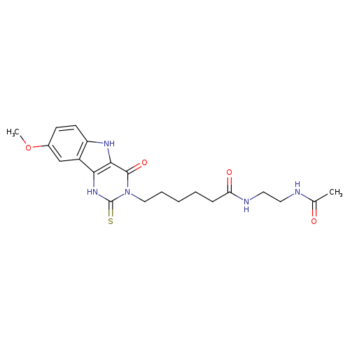 N-(2-acetamidoethyl)-6-{8-methoxy-4-oxo-2-sulfanylidene-1H,2H,3H,4H,5H-pyrimido[5,4-b]indol-3-yl}hexanamide