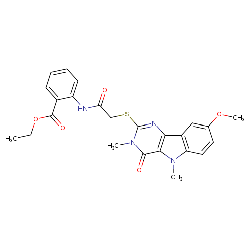 ethyl 2-[2-({8-methoxy-3,5-dimethyl-4-oxo-3H,4H,5H-pyrimido[5,4-b]indol-2-yl}sulfanyl)acetamido]benzoate