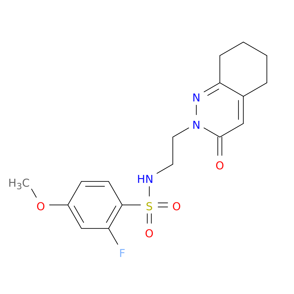 2-fluoro-4-methoxy-N-[2-(3-oxo-2,3,5,6,7,8-hexahydrocinnolin-2-yl)ethyl]benzene-1-sulfonamide
