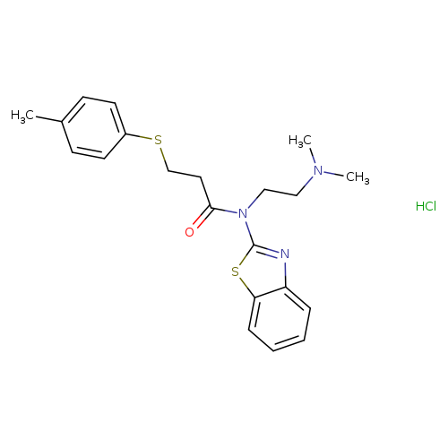 N-(1,3-benzothiazol-2-yl)-N-[2-(dimethylamino)ethyl]-3-[(4-methylphenyl)sulfanyl]propanamide hydrochloride