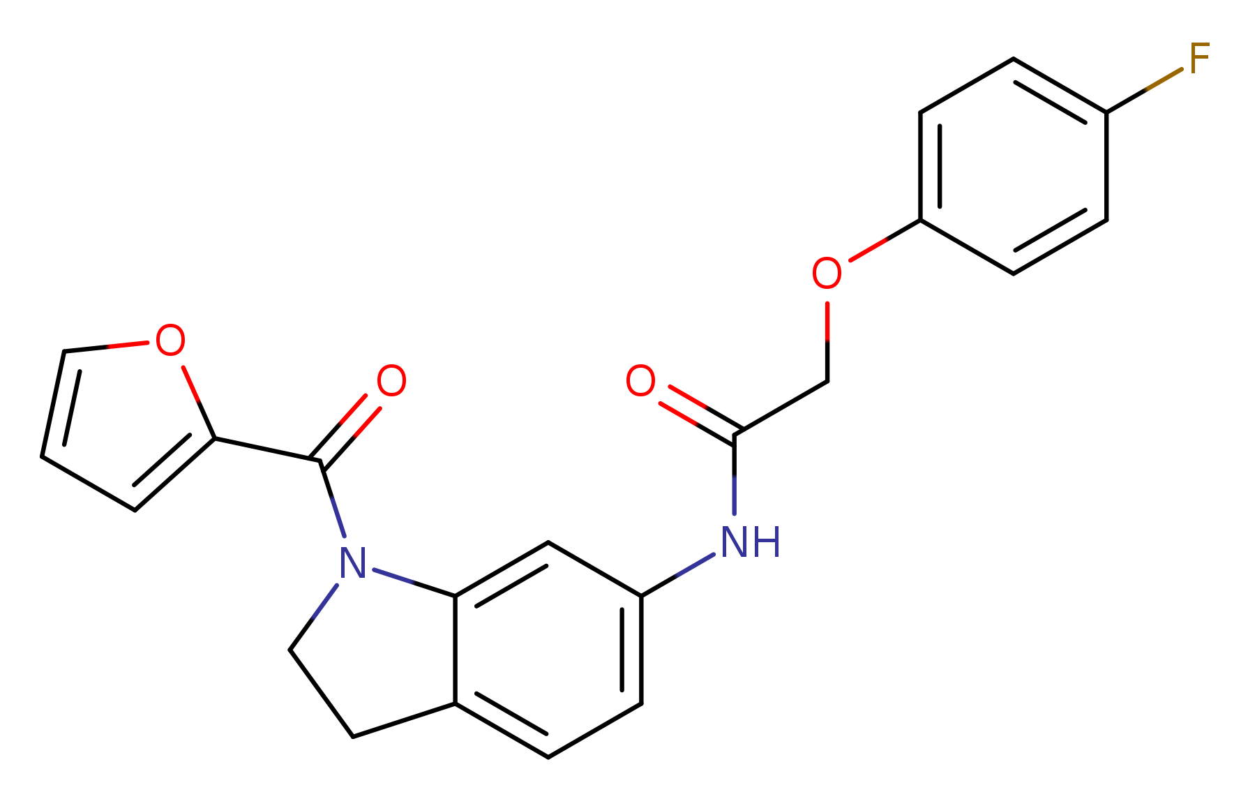 2-(4-fluorophenoxy)-N-[1-(furan-2-carbonyl)-2,3-dihydro-1H-indol-6-yl]acetamide