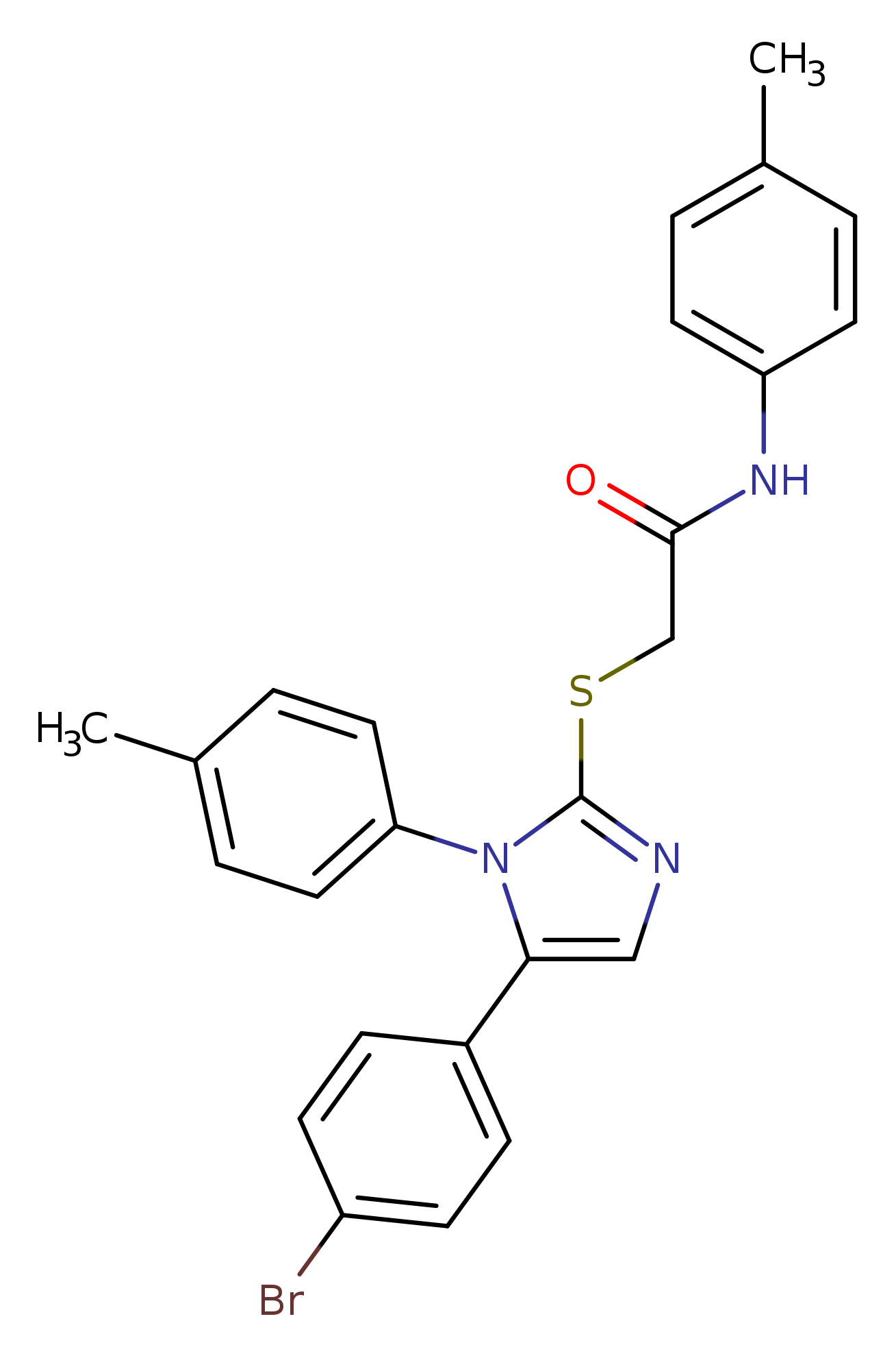 2-{[5-(4-bromophenyl)-1-(4-methylphenyl)-1H-imidazol-2-yl]sulfanyl}-N-(4-methylphenyl)acetamide