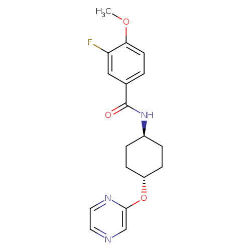 3-fluoro-4-methoxy-N-[(1r,4r)-4-(pyrazin-2-yloxy)cyclohexyl]benzamide