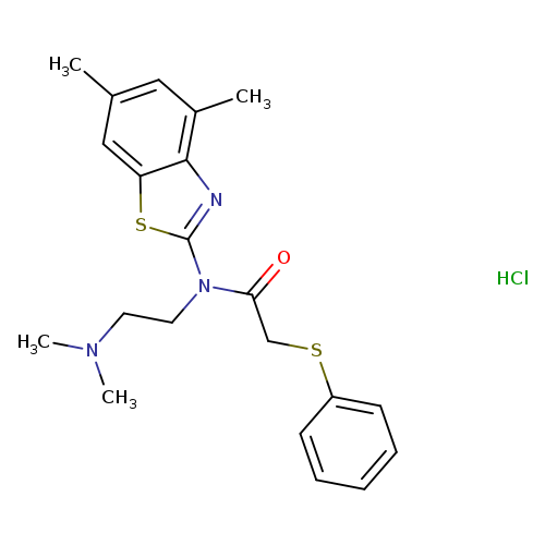 N-(4,6-dimethyl-1,3-benzothiazol-2-yl)-N-[2-(dimethylamino)ethyl]-2-(phenylsulfanyl)acetamide hydrochloride