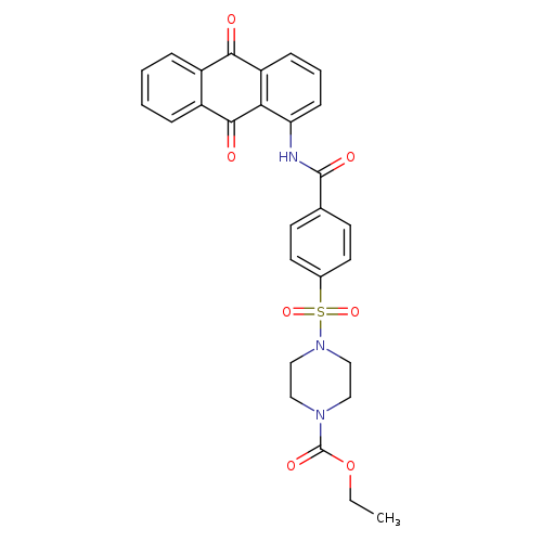 ethyl 4-{4-[(9,10-dioxo-9,10-dihydroanthracen-1-yl)carbamoyl]benzenesulfonyl}piperazine-1-carboxylate