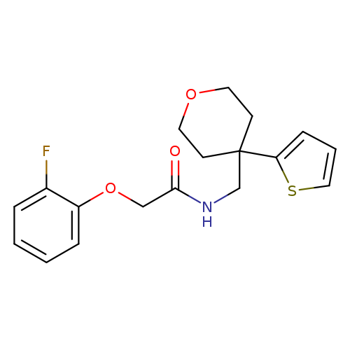 2-(2-fluorophenoxy)-N-{[4-(thiophen-2-yl)oxan-4-yl]methyl}acetamide