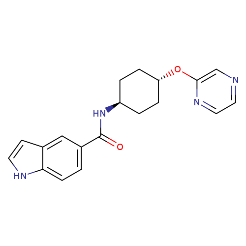 N-[(1r,4r)-4-(pyrazin-2-yloxy)cyclohexyl]-1H-indole-5-carboxamide