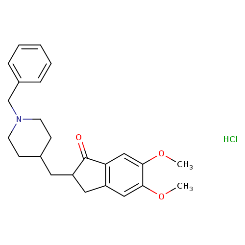 1H-Inden-1-one, 2,3-dihydro-5,6-dimethoxy-2-[[1-(phenylmethyl)-4-piperidinyl]methyl]-, hydrochloride (1:1)