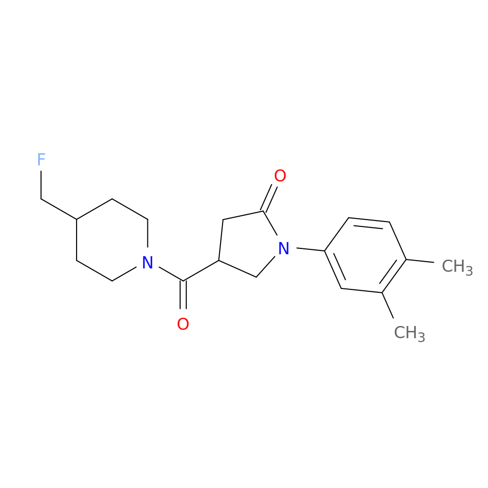 1-(3,4-dimethylphenyl)-4-[4-(fluoromethyl)piperidine-1-carbonyl]pyrrolidin-2-one
