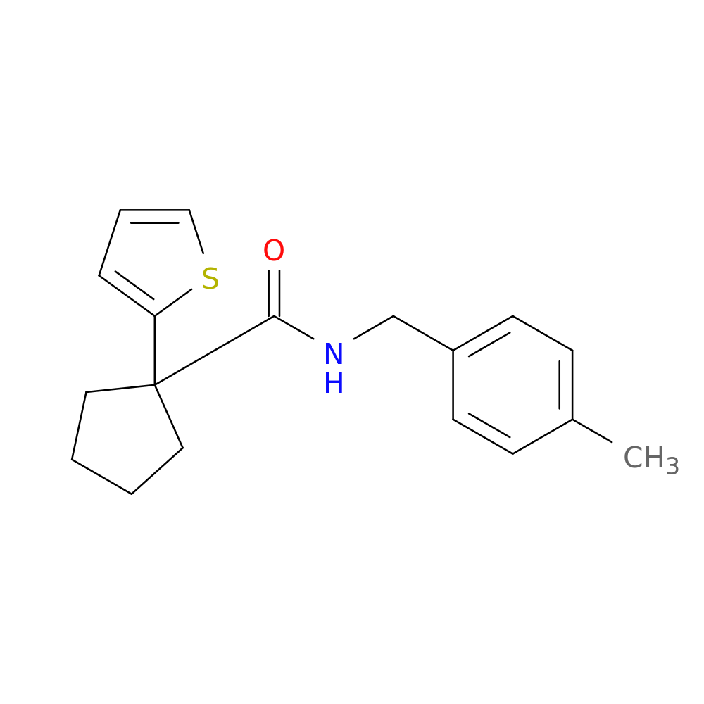 N-[(4-methylphenyl)methyl]-1-(thiophen-2-yl)cyclopentane-1-carboxamide