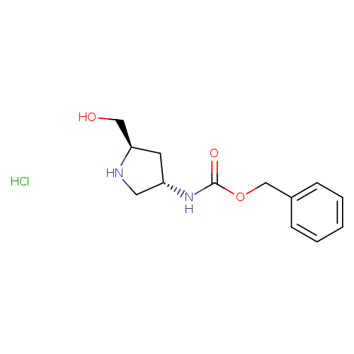 Carbamic acid, N-[(3R,5S)-5-(hydroxymethyl)-3-pyrrolidinyl]-, phenylmethyl ester, hydrochloride (1:1), rel-