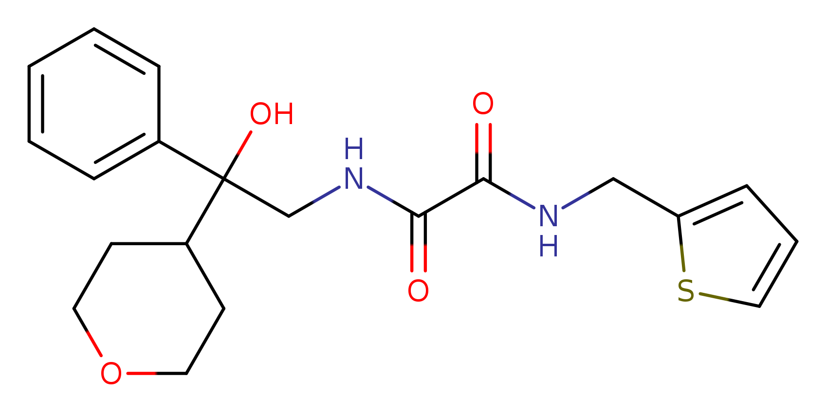 N'-[2-hydroxy-2-(oxan-4-yl)-2-phenylethyl]-N-[(thiophen-2-yl)methyl]ethanediamide