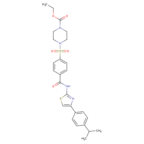 ethyl 4-[4-({4-[4-(propan-2-yl)phenyl]-1,3-thiazol-2-yl}carbamoyl)benzenesulfonyl]piperazine-1-carboxylate