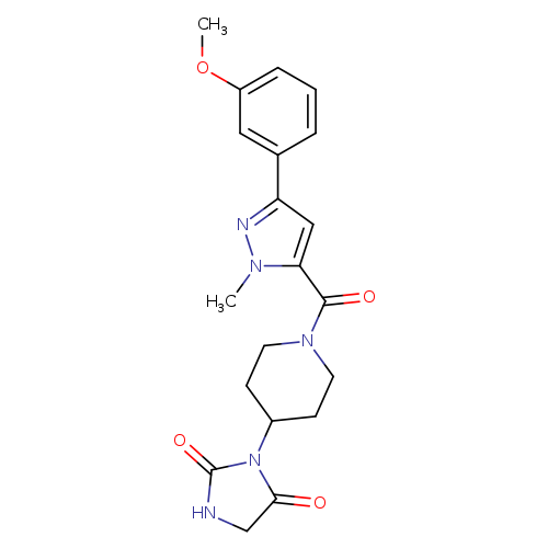 3-{1-[3-(3-methoxyphenyl)-1-methyl-1H-pyrazole-5-carbonyl]piperidin-4-yl}imidazolidine-2,4-dione