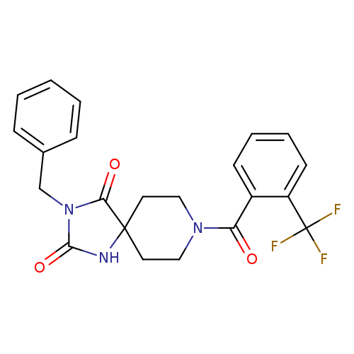 3-benzyl-8-[2-(trifluoromethyl)benzoyl]-1,3,8-triazaspiro[4.5]decane-2,4-dione