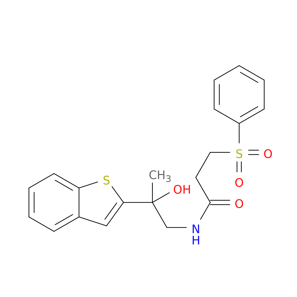 3-(benzenesulfonyl)-N-[2-(1-benzothiophen-2-yl)-2-hydroxypropyl]propanamide