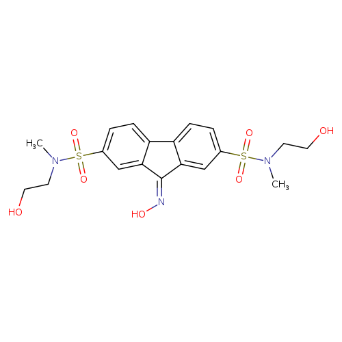 N2,N7-bis(2-hydroxyethyl)-9-(hydroxyimino)-N2,N7-dimethyl-9H-fluorene-2,7-disulfonamide