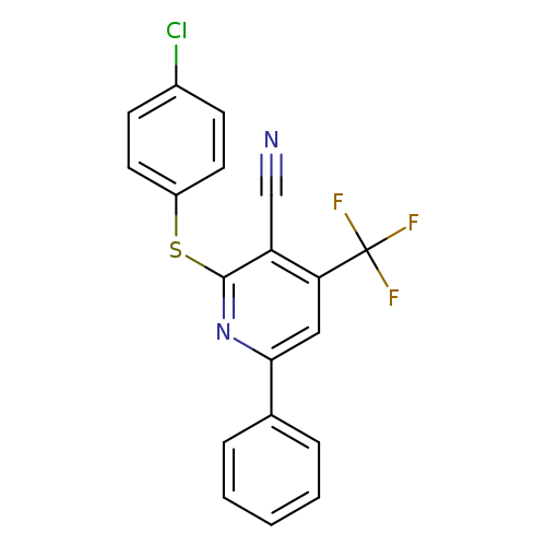 2-[(4-chlorophenyl)sulfanyl]-6-phenyl-4-(trifluoromethyl)pyridine-3-carbonitrile