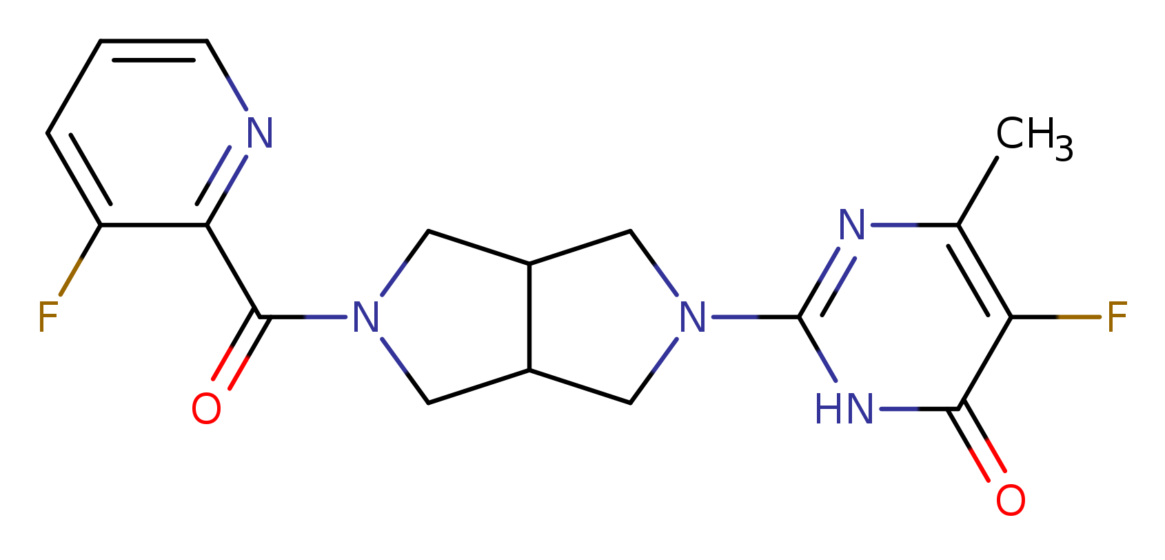 5-fluoro-2-[5-(3-fluoropyridine-2-carbonyl)-octahydropyrrolo[3,4-c]pyrrol-2-yl]-6-methyl-3,4-dihydropyrimidin-4-one