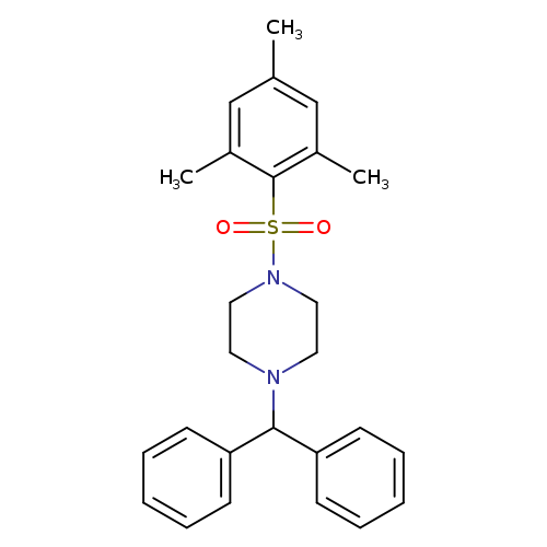 1-(diphenylmethyl)-4-(2,4,6-trimethylbenzenesulfonyl)piperazine