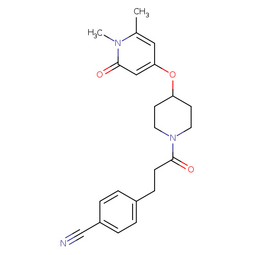 4-(3-{4-[(1,6-dimethyl-2-oxo-1,2-dihydropyridin-4-yl)oxy]piperidin-1-yl}-3-oxopropyl)benzonitrile