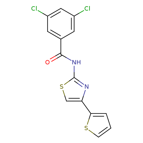 3,5-dichloro-N-[4-(thiophen-2-yl)-1,3-thiazol-2-yl]benzamide