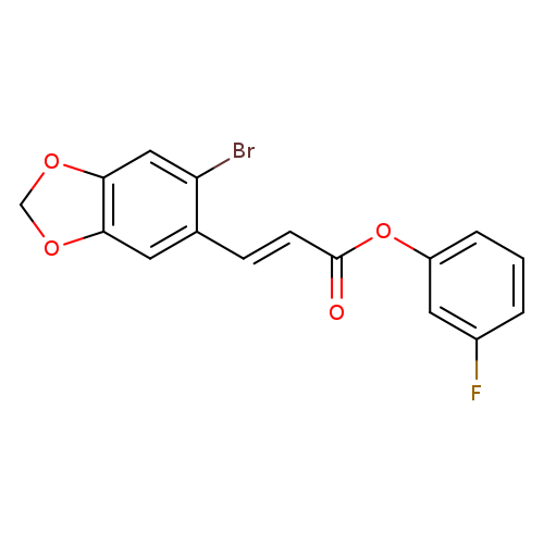 3-fluorophenyl (2E)-3-(6-bromo-2H-1,3-benzodioxol-5-yl)prop-2-enoate