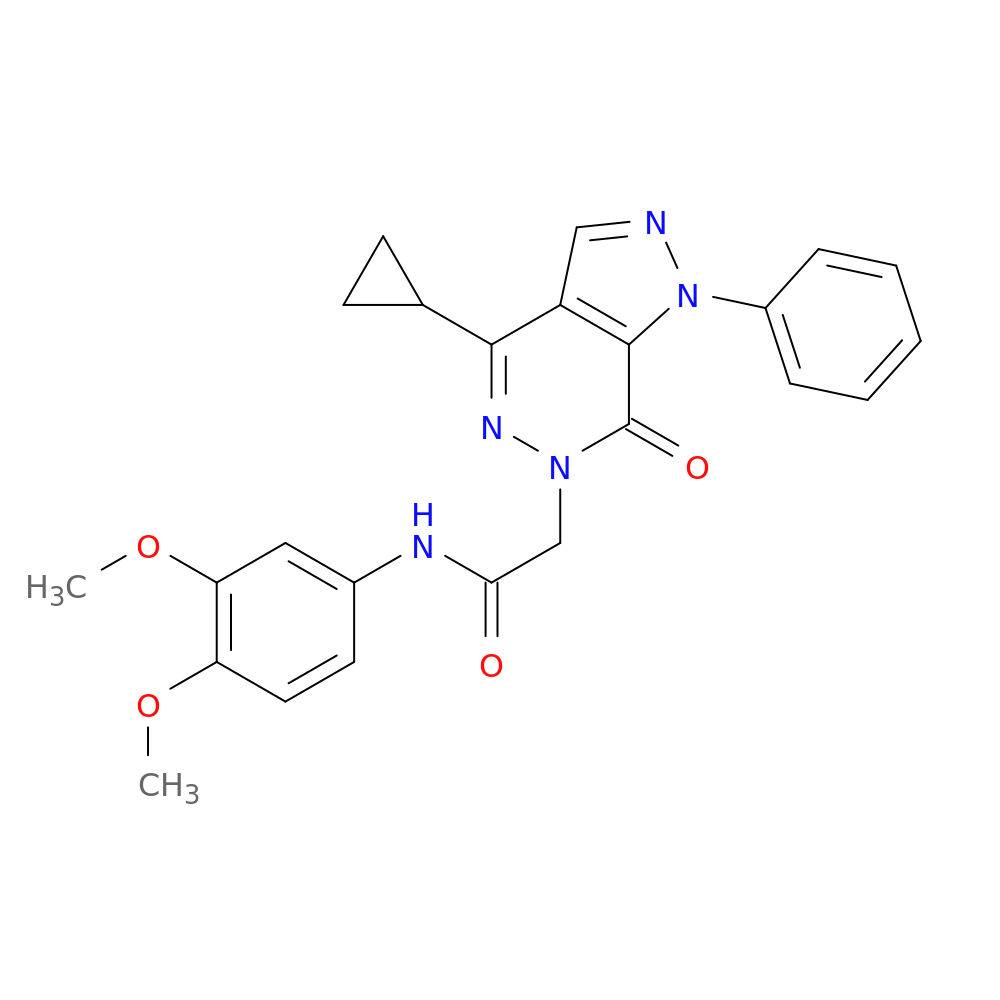 2-{4-cyclopropyl-7-oxo-1-phenyl-1H,6H,7H-pyrazolo[3,4-d]pyridazin-6-yl}-N-(3,4-dimethoxyphenyl)acetamide