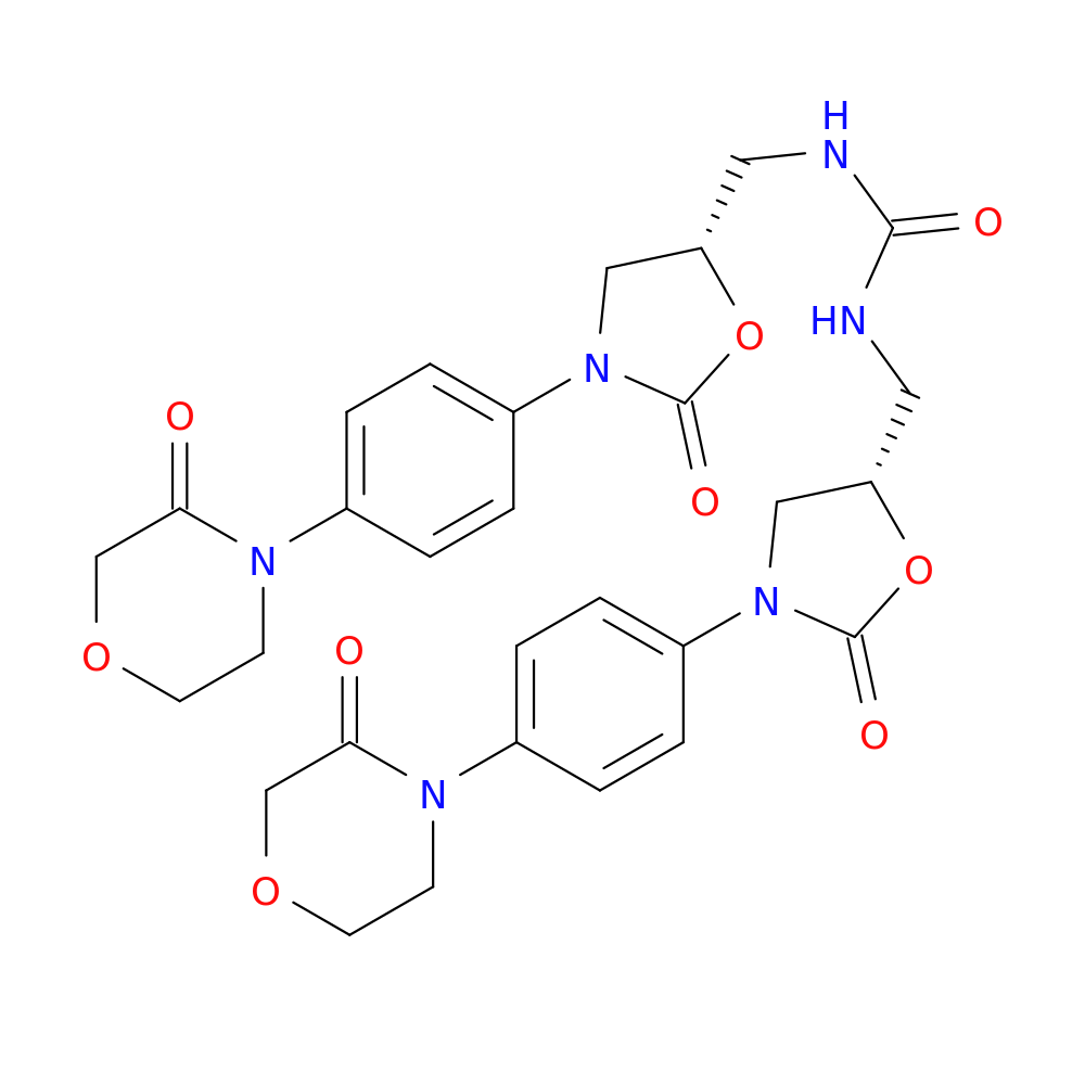 Urea, N,N'-bis[[(5S)-2-oxo-3-[4-(3-oxo-4-morpholinyl)phenyl]-5-oxazolidinyl]methyl]-