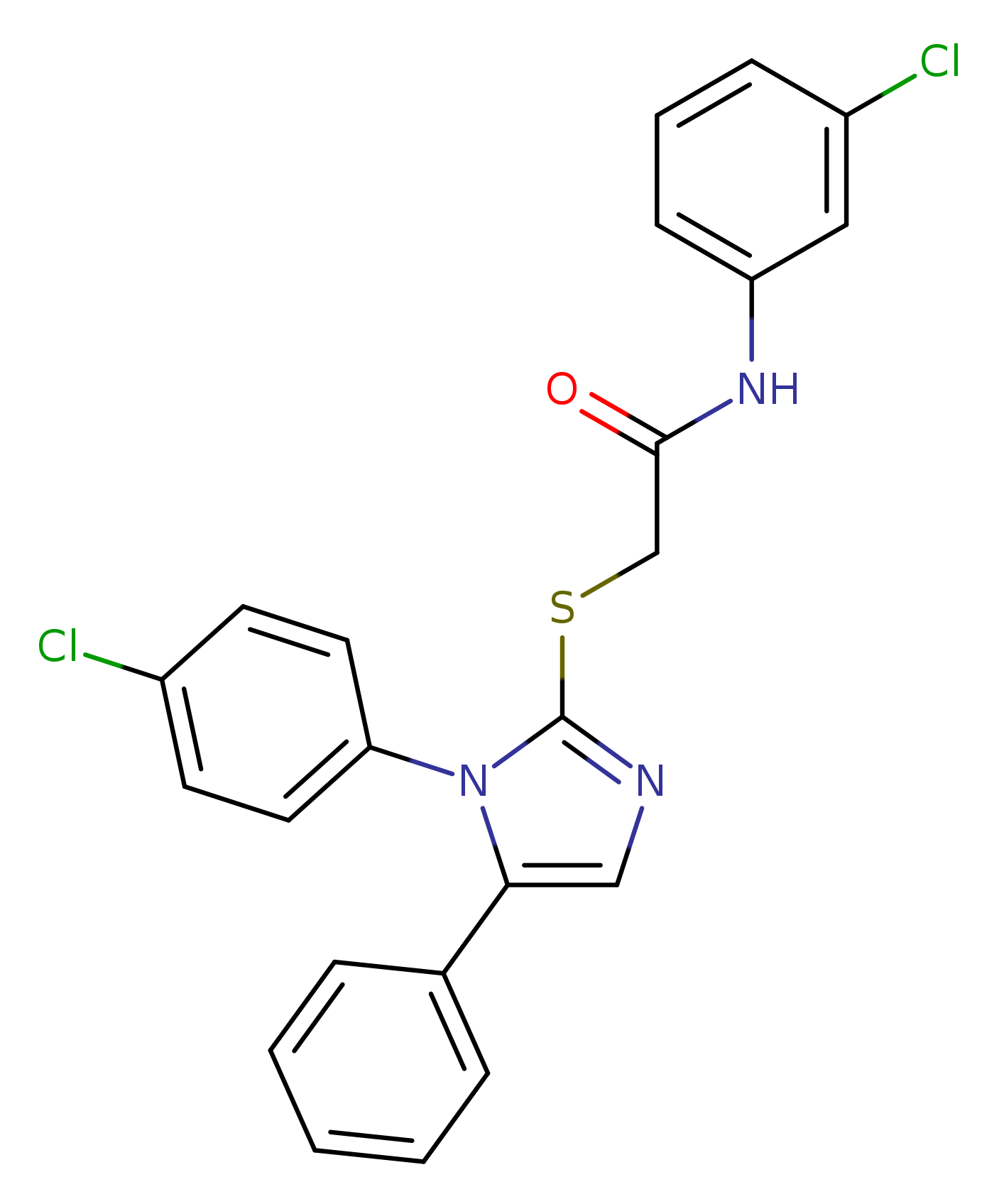 N-(3-chlorophenyl)-2-{[1-(4-chlorophenyl)-5-phenyl-1H-imidazol-2-yl]sulfanyl}acetamide
