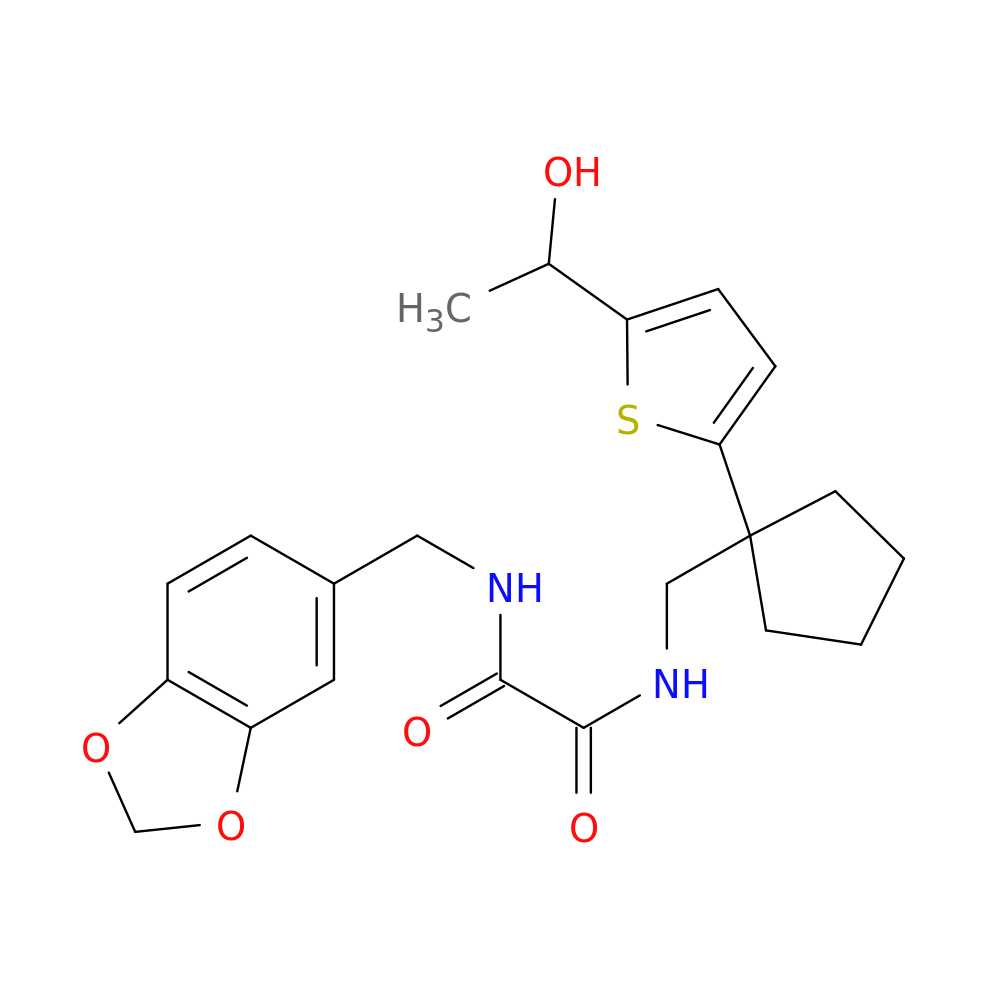 N'-[(2H-1,3-benzodioxol-5-yl)methyl]-N-({1-[5-(1-hydroxyethyl)thiophen-2-yl]cyclopentyl}methyl)ethanediamide