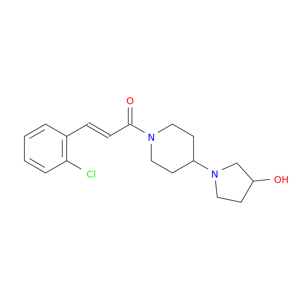 (2E)-3-(2-chlorophenyl)-1-[4-(3-hydroxypyrrolidin-1-yl)piperidin-1-yl]prop-2-en-1-one