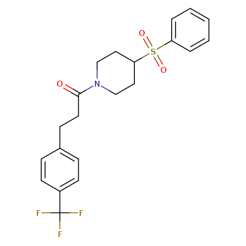 1-[4-(benzenesulfonyl)piperidin-1-yl]-3-[4-(trifluoromethyl)phenyl]propan-1-one